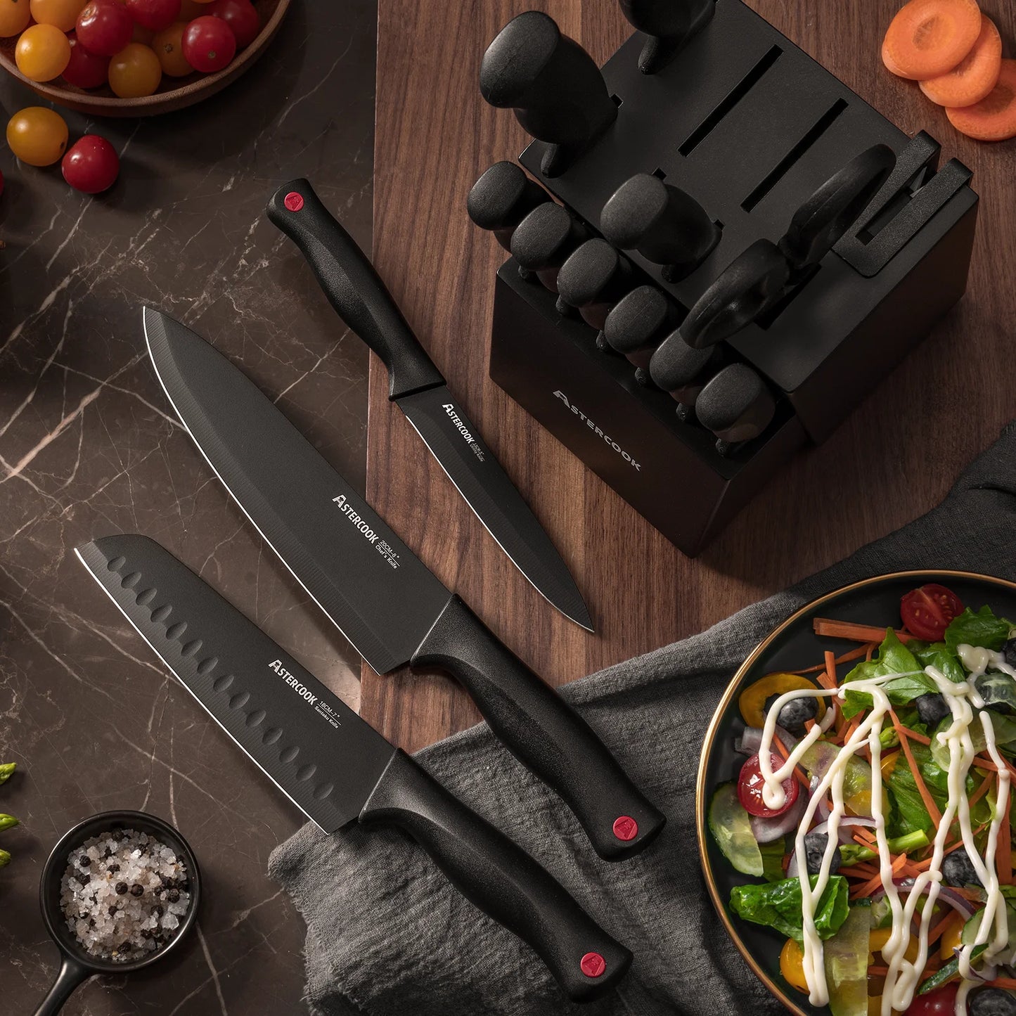 15-Piece Knife Block Set - Black