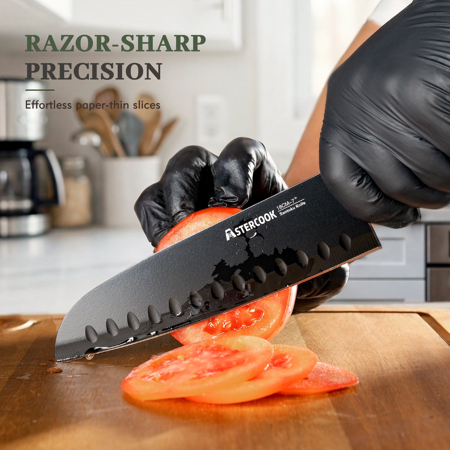 7-Piece Wood Grain Knife Set with Guards