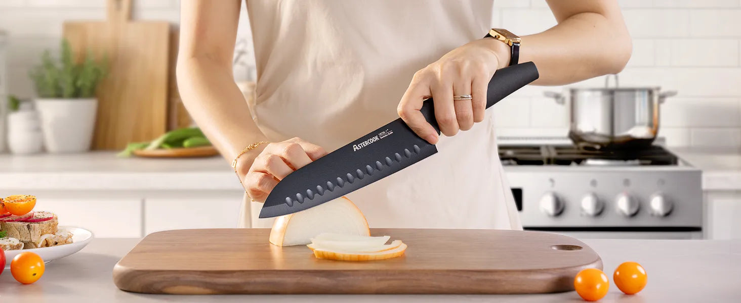 22-Pc Modern Clear Block Knife Set-Blcak