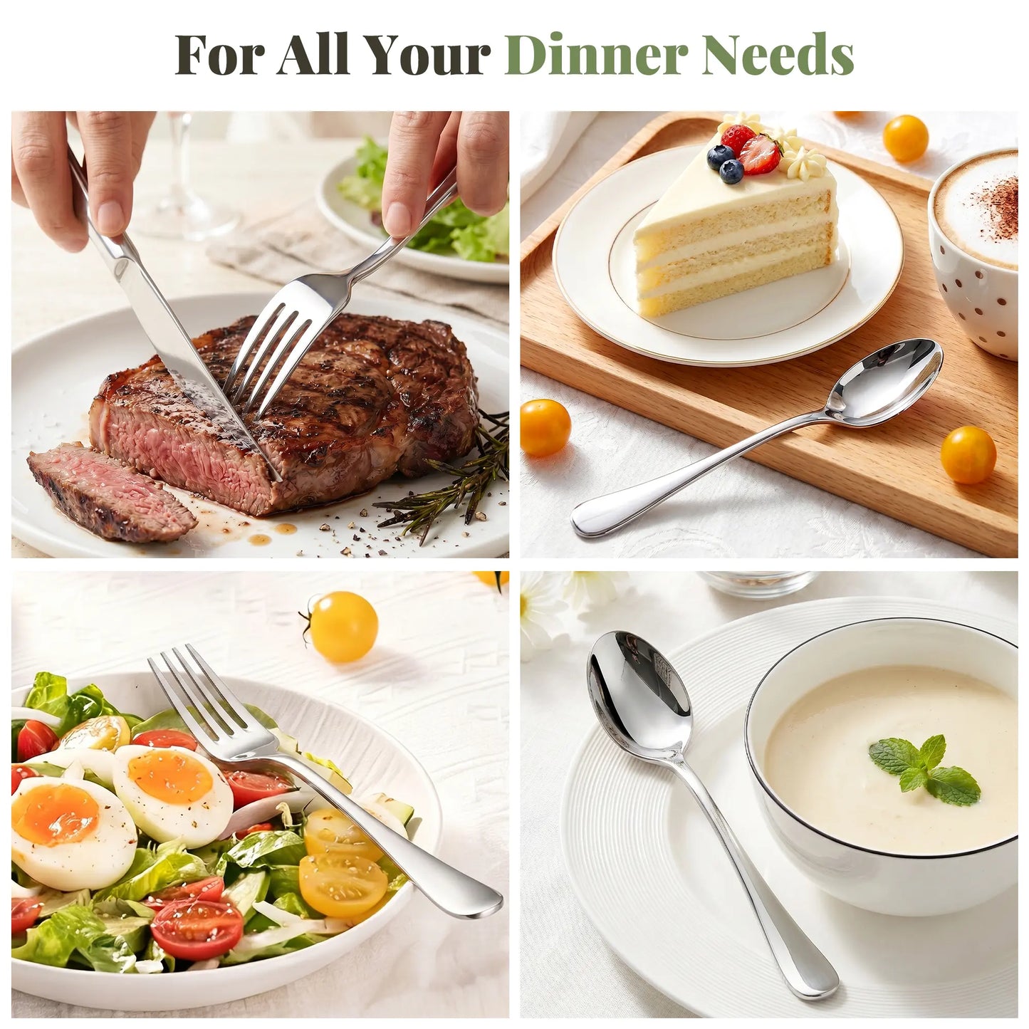 Astercook Dinner Fork Set, 24-Piece Premium Food-Grade Stainless Steel Forks Silverware, Mirror Polished & Dishwasher Safe, Heavy Duty Flatware Ideal for Kitchen, Restaurant & Party Use