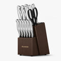 15-Piece Full Tang Knife Set - Silver