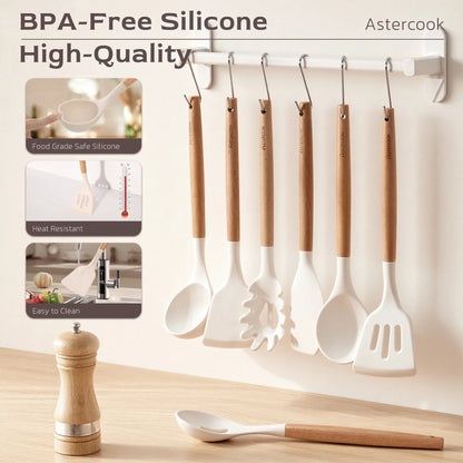 39-Piece Silicone Utensil Collection-White