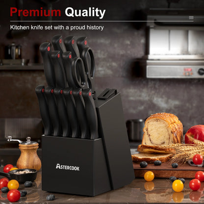 15-Piece Knife Block Set - Black