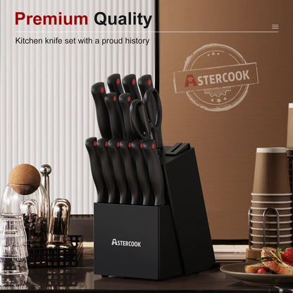 15-Piece Knife Block Set - Black