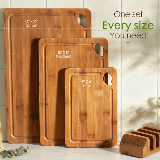 4-Piece Bamboo Cutting Board Set