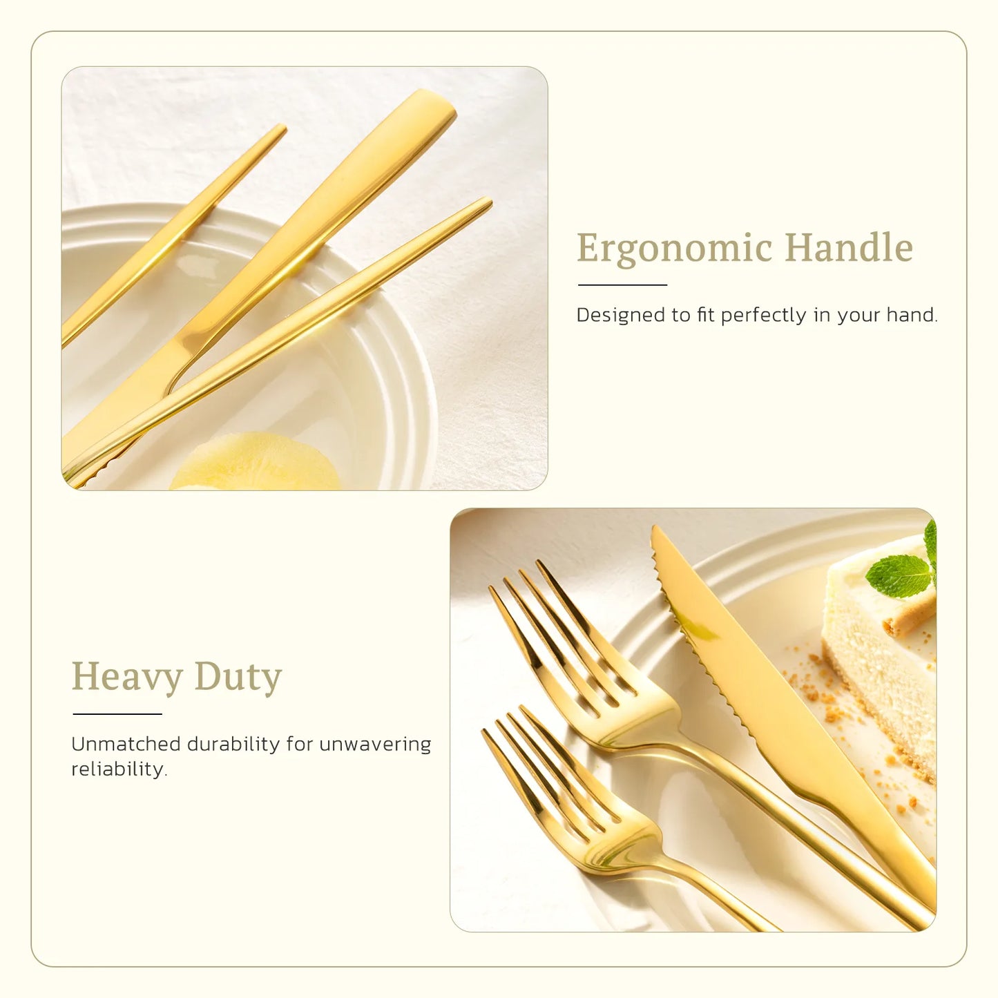 Astercook Silverware Set Food-Grade Stainless Steel-Gold