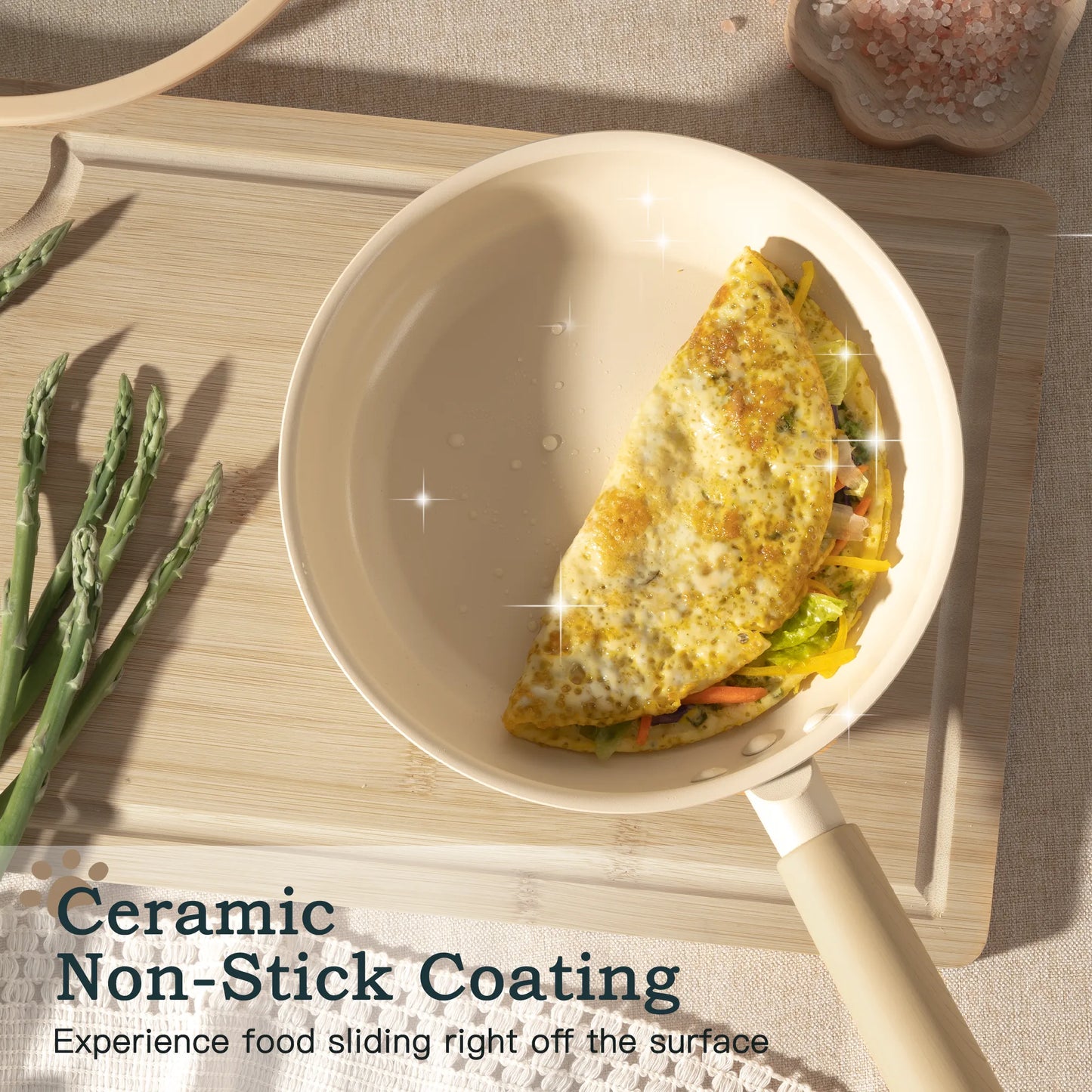 18-Piece Ceramic Cookware Set – Dog Paw Handle