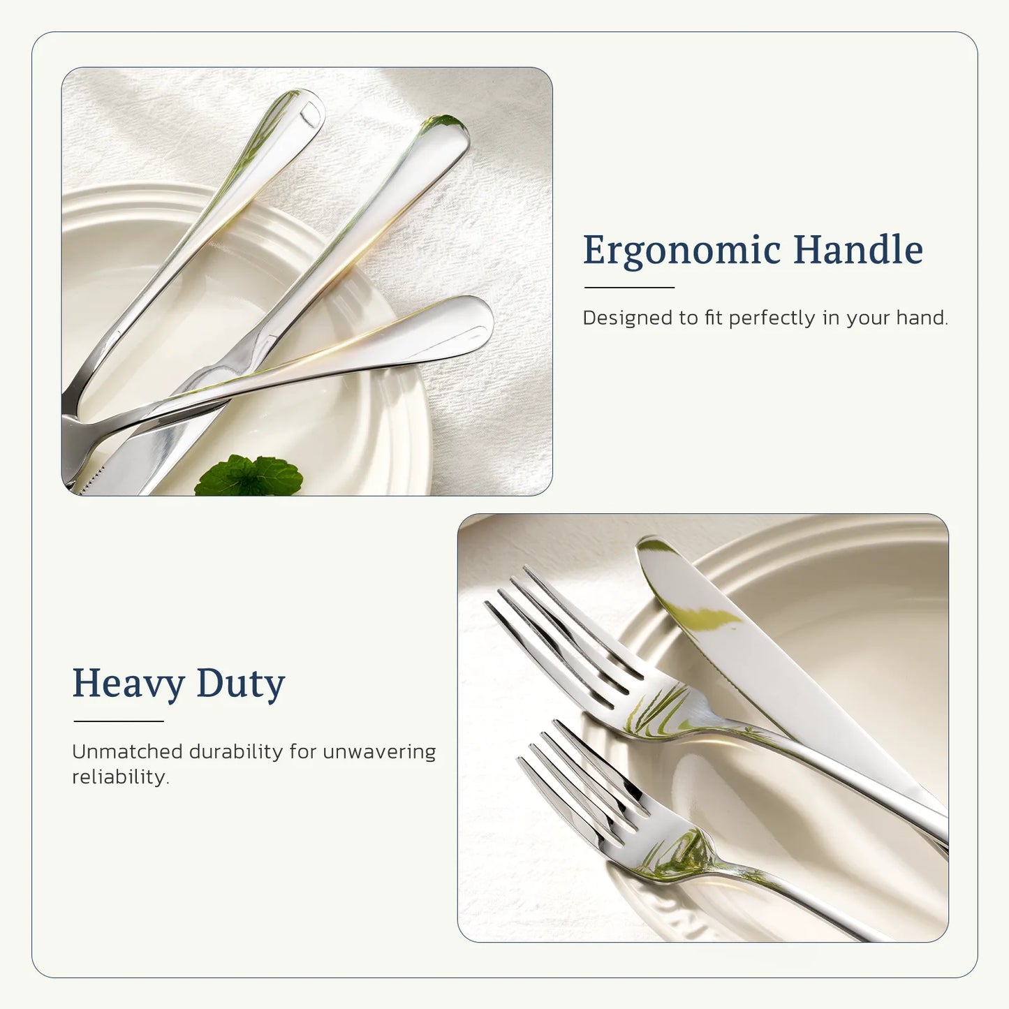 Astercook Silverware Set Food-Grade Stainless Steel-Silver