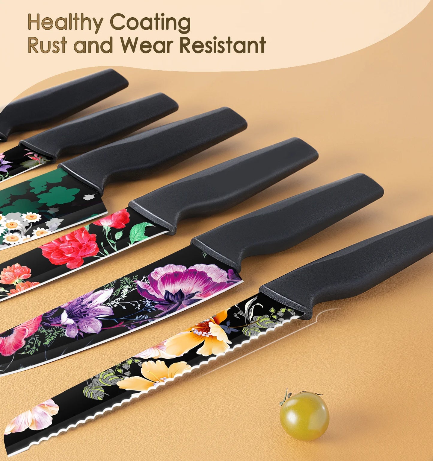 6-Piece Flower Kitchen Knife Set