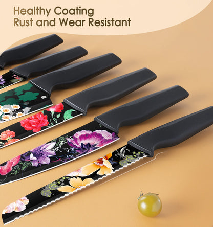 6-Piece Flower Kitchen Knife Set
