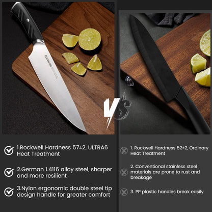 Professional 15-Pc Ergonomic Nylon Handle Knife Set