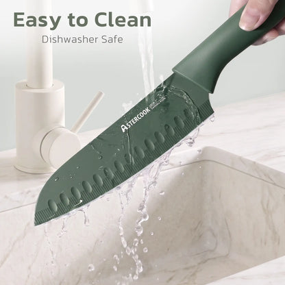 13 Pieces Kitchen Knives Set-Green