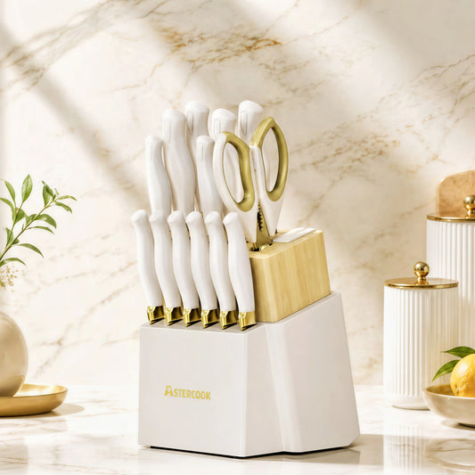 Luxury 14-Piece Gold Titanium Set- White