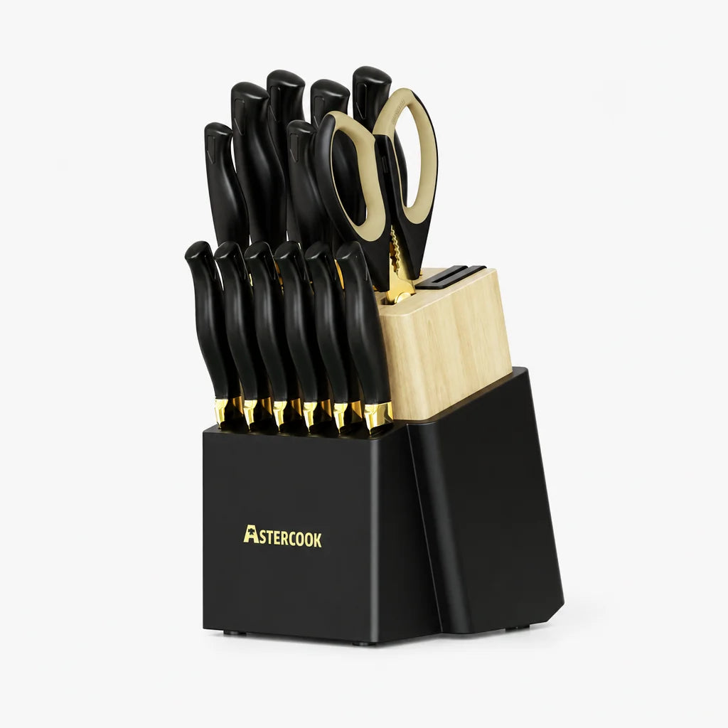 Luxury 14-Piece Gold Titanium Set-Black