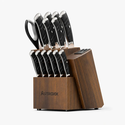 15 Pcs German Stainless Steel Knives Sharp Blade Dishwasher Safe