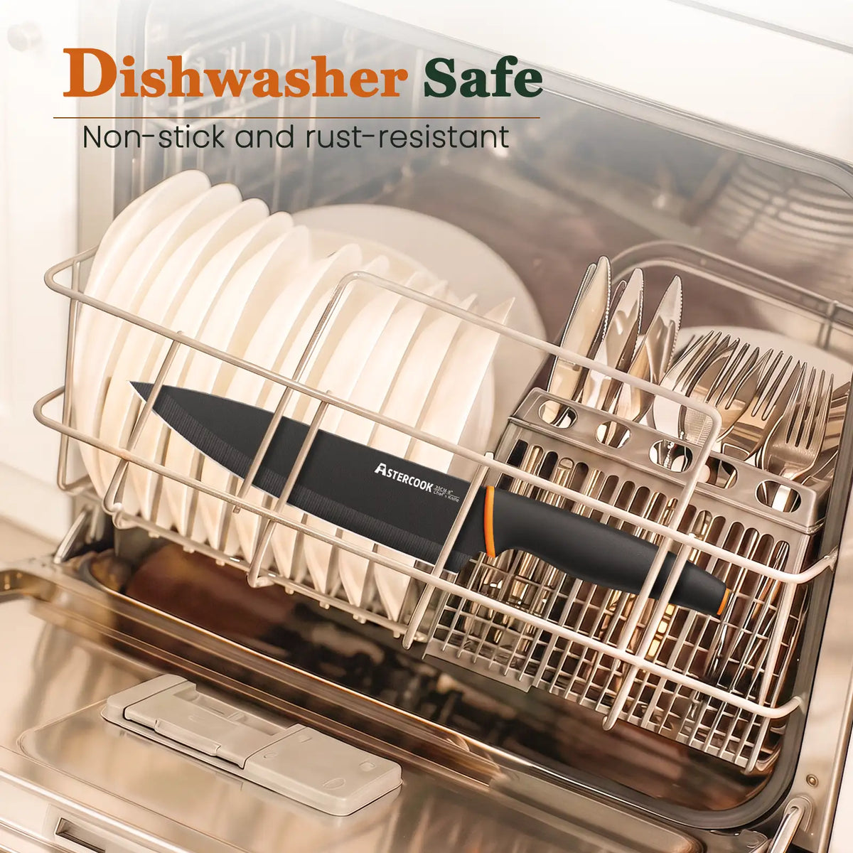 15-Piece Kitchen Knife Set with Built-in Sharpener