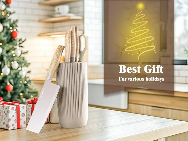 6-Piece Coated Knife Set - Khaki