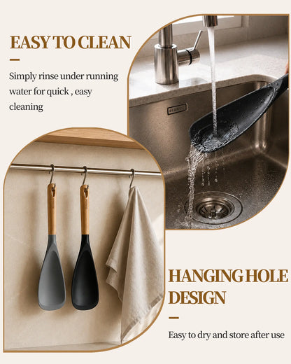 2-Pc Silicone Spatula Spoon Set
