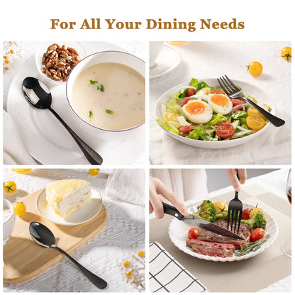 Astercook Silverware Set Food-Grade Stainless Steel-Blcak