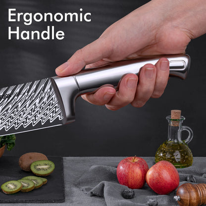 21-Piece Full Tang Knife Set - Silver