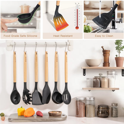 39-Piece Silicone Utensil Collection-Black