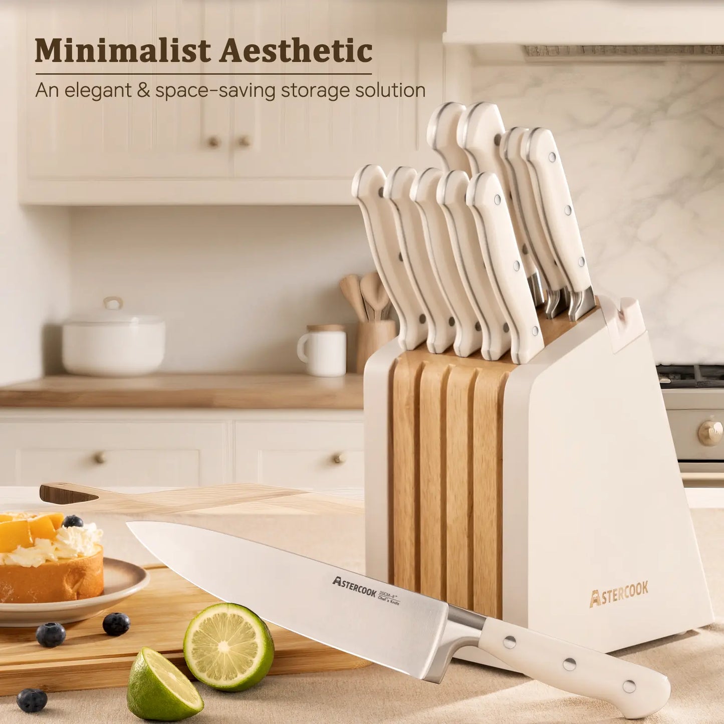 12 Pcs Ultra-Sharp High Carbon Stainless Steel Knife Block Set