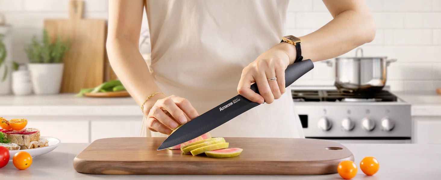 22-Pc Modern Clear Block Knife Set-Blcak