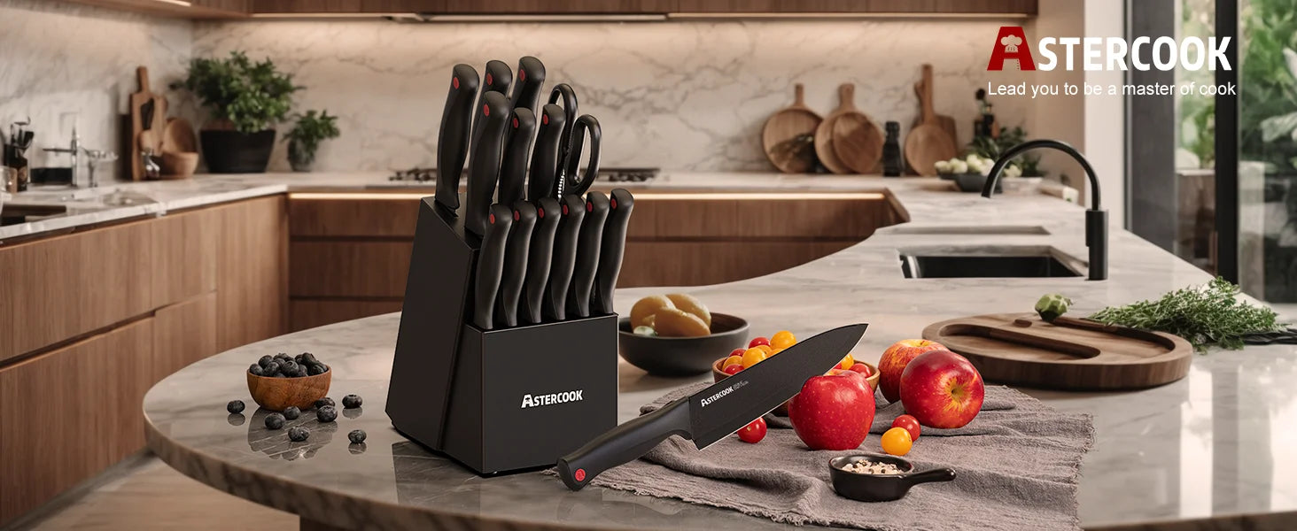 15-Piece Knife Block Set - Black