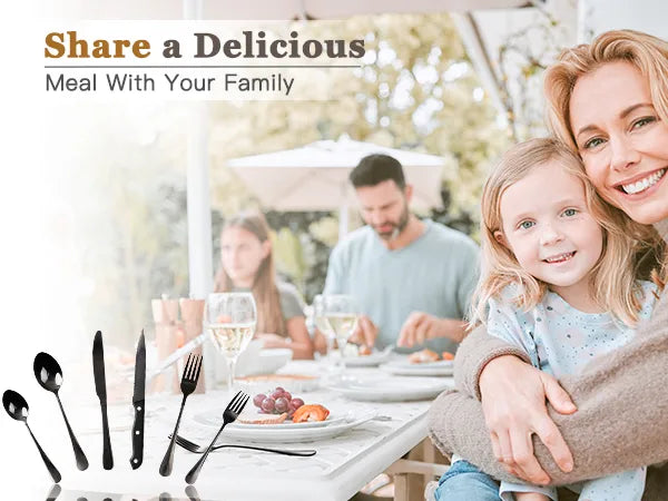 Astercook Silverware Set Food-Grade Stainless Steel-Blcak