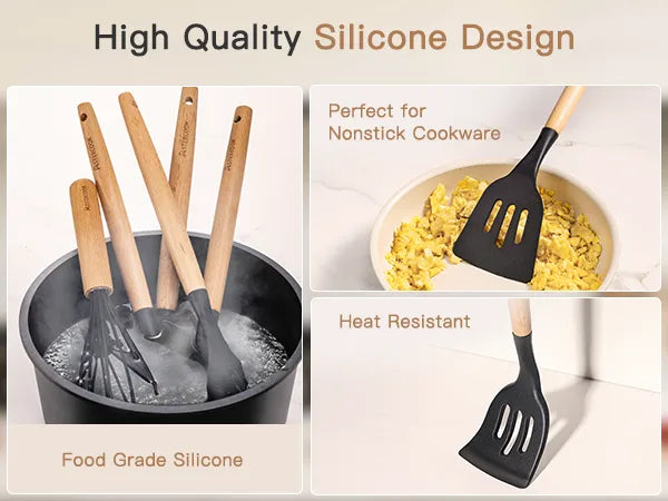 39-Piece Silicone Utensil Collection-Black