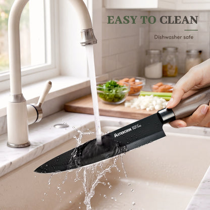 7-Piece Wood Grain Knife Set with Guards