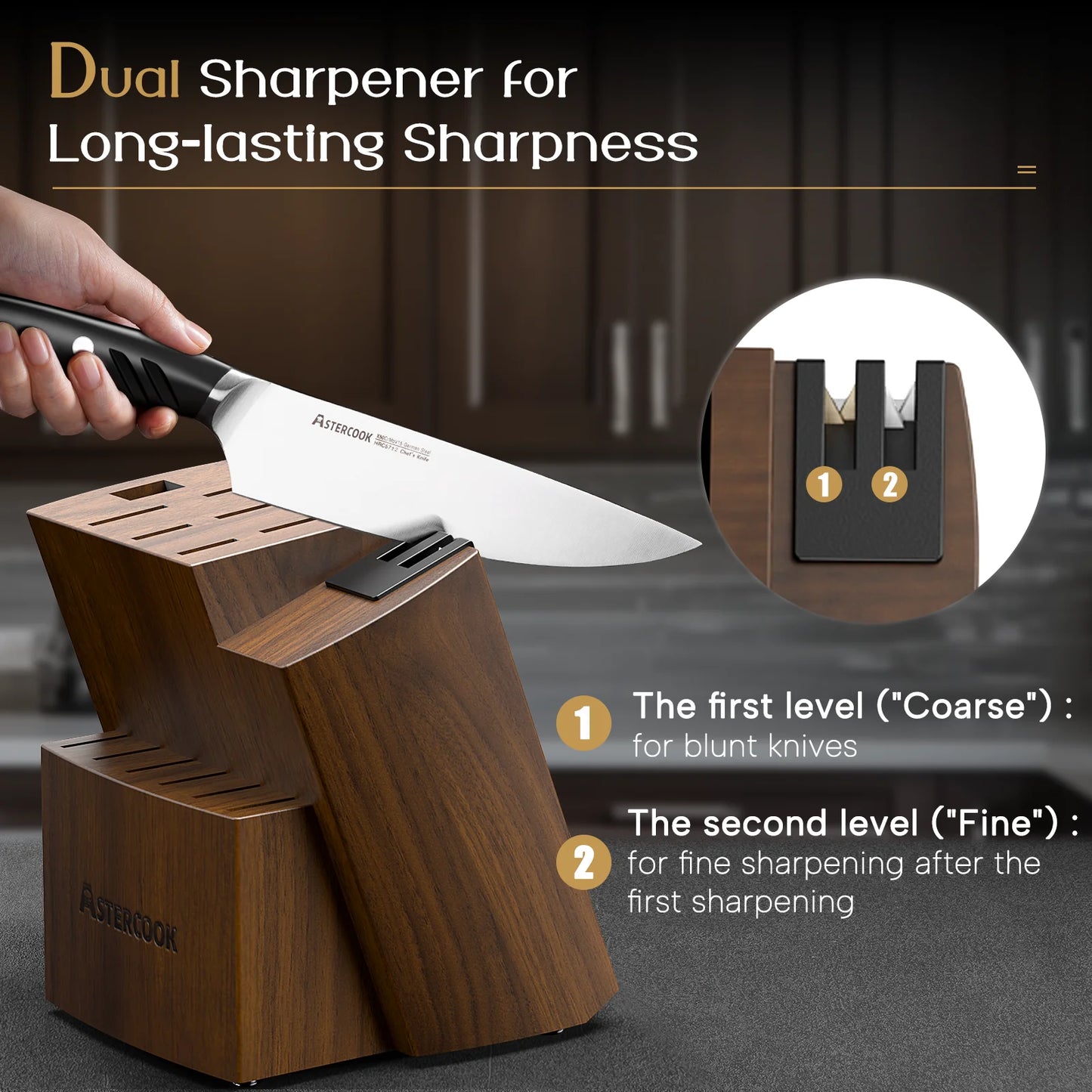 15 Pcs German Stainless Steel Knives Sharp Blade Dishwasher Safe