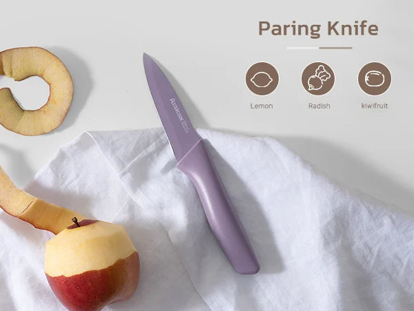 7 Pieces Kitchen Knives Set with Healthy Anti-Rust Coating Morandi