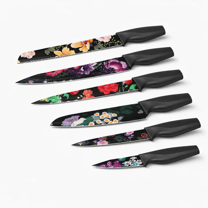 6-Piece Flower Kitchen Knife Set