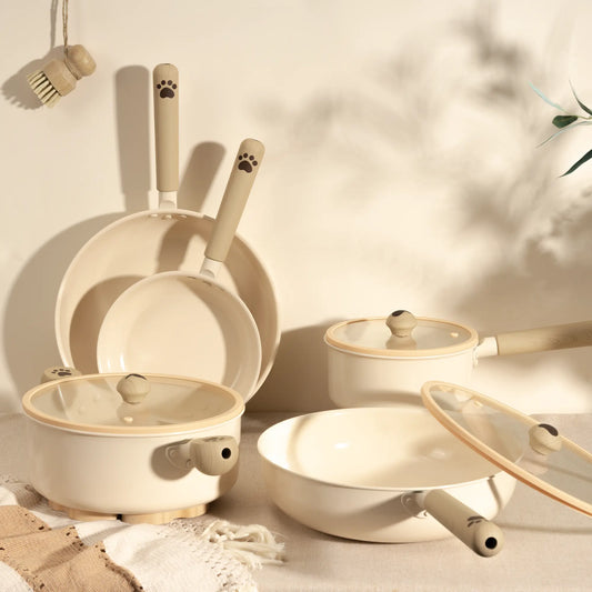 18-Piece Ceramic Cookware Set – Dog Paw Handle