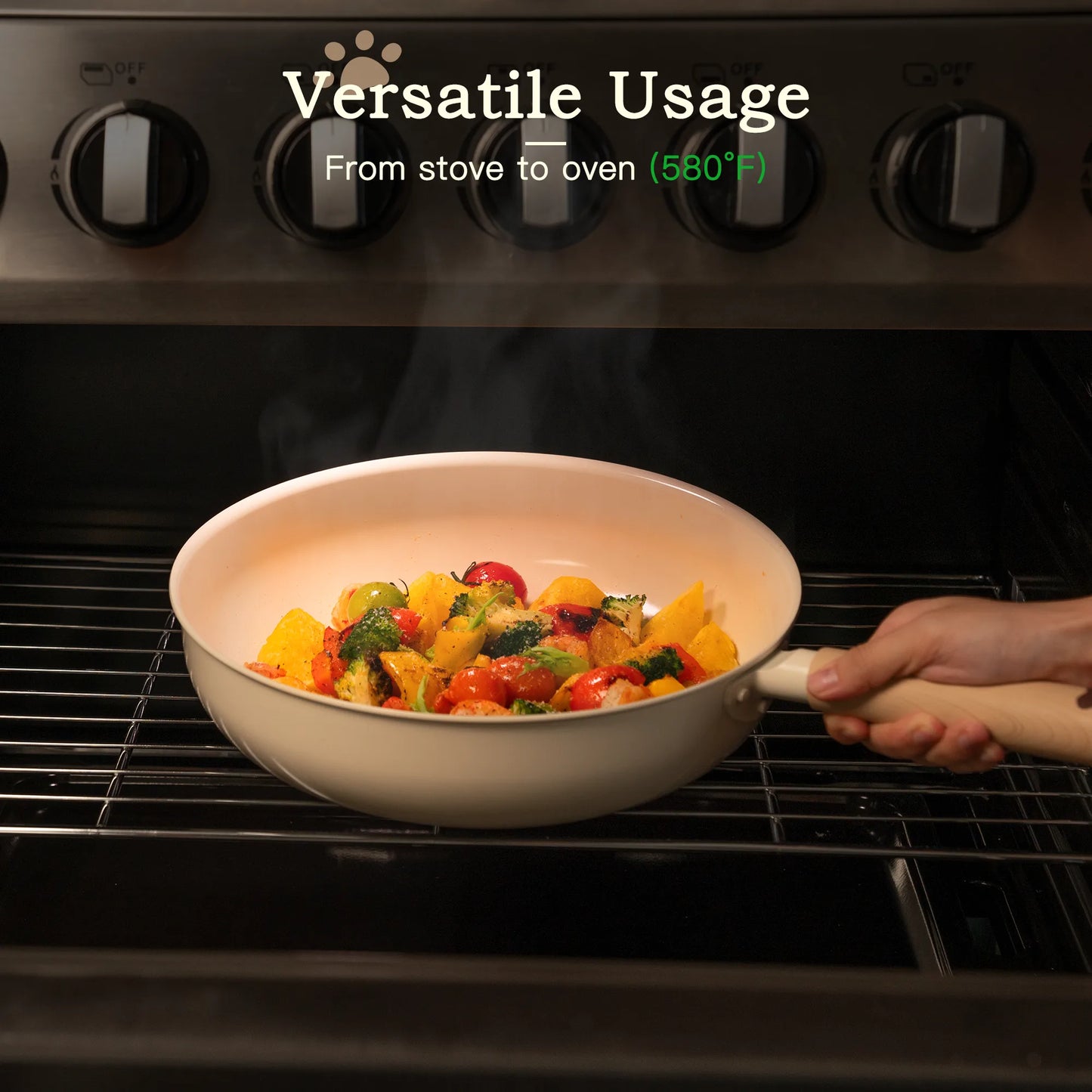 18-Piece Ceramic Cookware Set – Dog Paw Handle