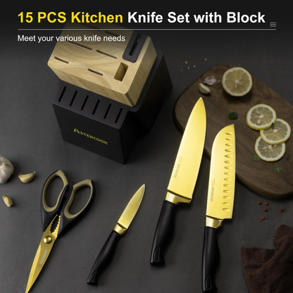 Luxury 14-Piece Gold Titanium Set-Black