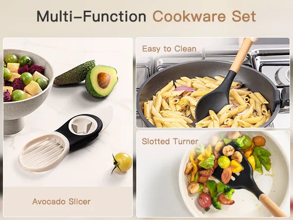 39-Piece Silicone Utensil Collection-Black