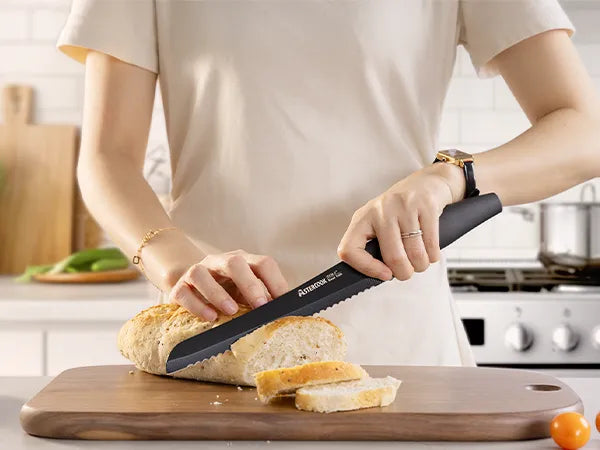 22-Pc Modern Clear Block Knife Set-Blcak