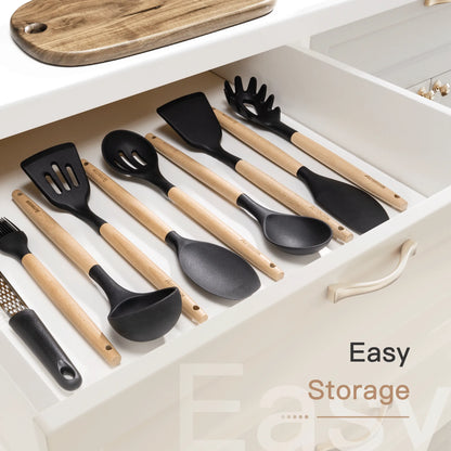 39-Piece Silicone Utensil Collection-Black
