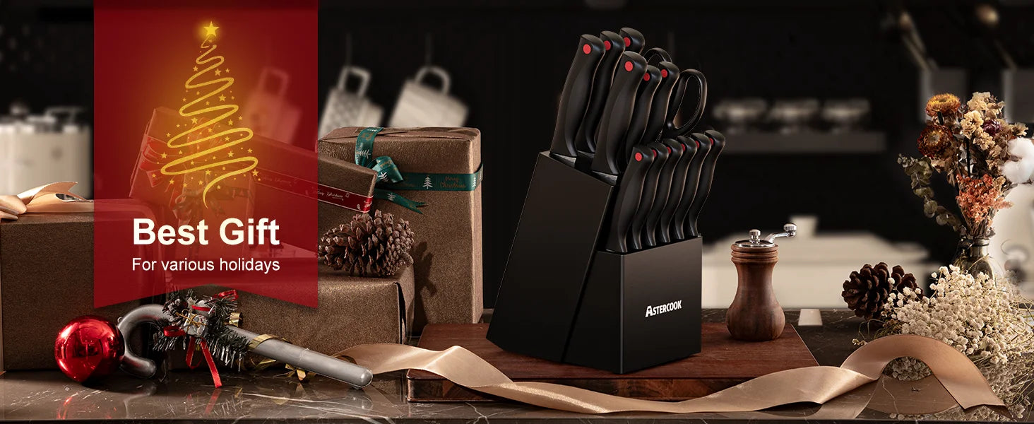 15-Piece Knife Block Set - Black