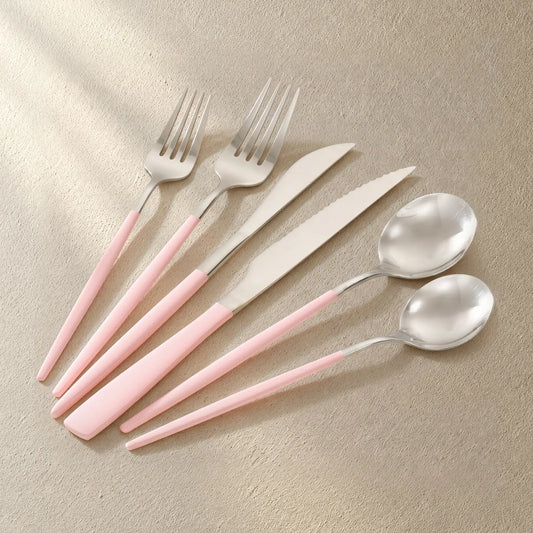 Astercook Silverware Set Food-Grade Stainless Steel-Pink