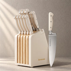 12 Pcs Ultra-Sharp High Carbon Stainless Steel Knife Block Set