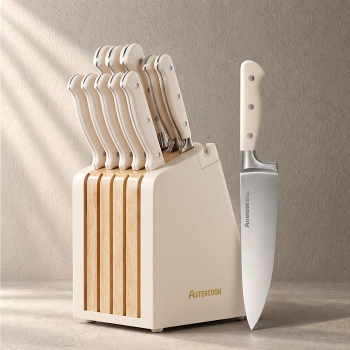 12 Pcs Ultra-Sharp High Carbon Stainless Steel Knife Block Set