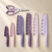 13-Piece Kitchen Knife Set with Anti-Rust Coating, Purple