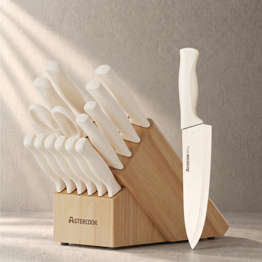 15 Pieces Kitchen Knife Sets with Anti-Rust Coating