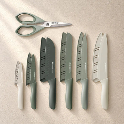 13 Pieces Kitchen Knives Set-Green