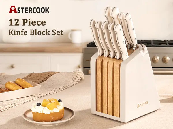 12 Pcs Ultra-Sharp High Carbon Stainless Steel Knife Block Set