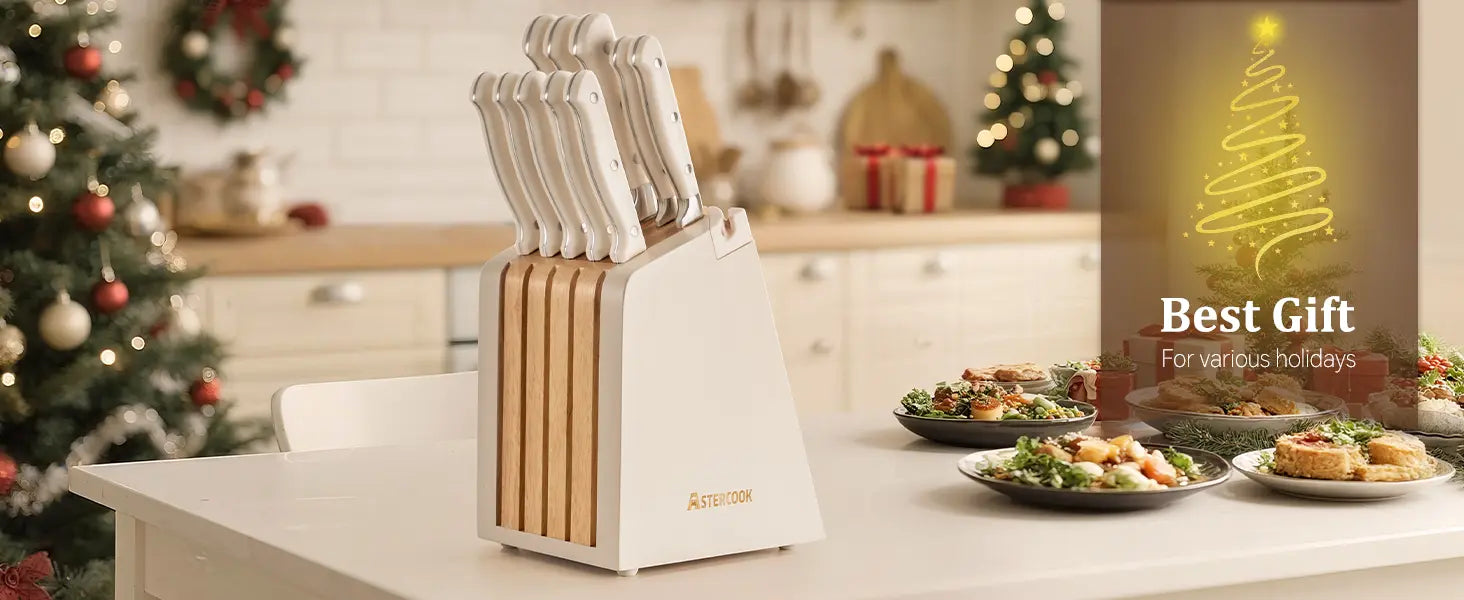 12 Pcs Ultra-Sharp High Carbon Stainless Steel Knife Block Set