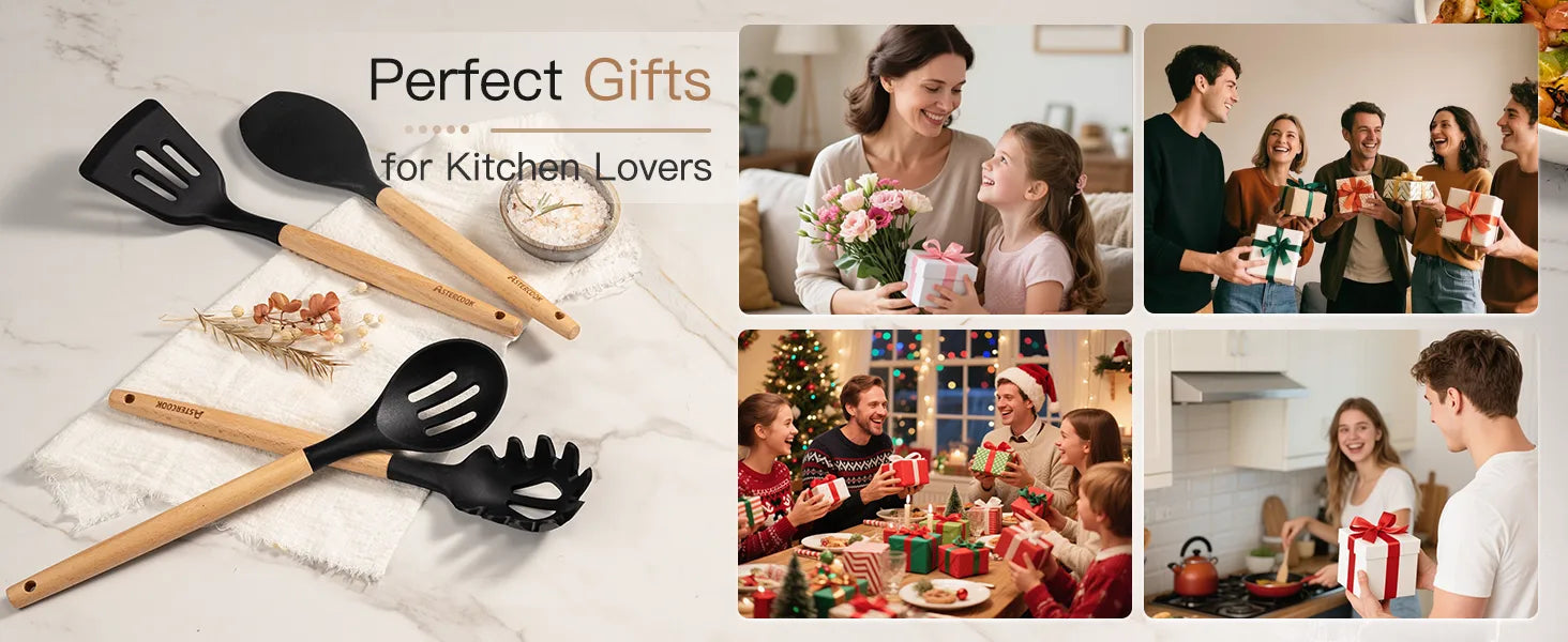 39-Piece Silicone Utensil Collection-Black
